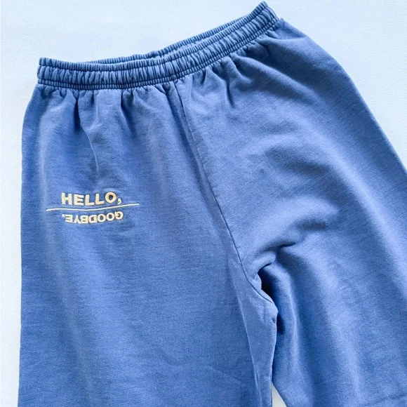 Mayfair Blue & Gold Hello Goodbye Women's Sweater Set with Gold Accents - Picture 4 of 10